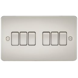 Knightsbridge  10AX 6-Gang 2-Way Light Switch  Pearl