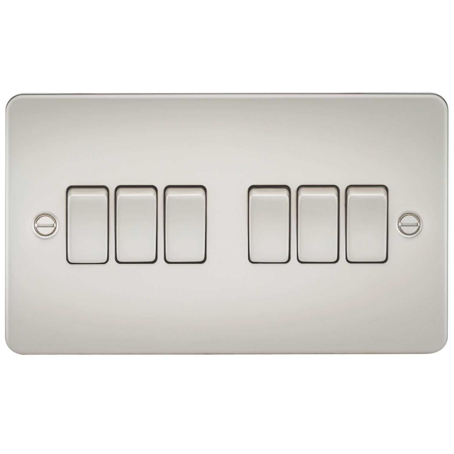 Knightsbridge 10AX 6-Gang 2-Way Light Switch Pearl (675VF)