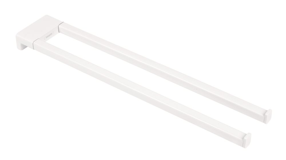 Hansgrohe AddStoris Twin-Handle Towel Holder Matt White 80mm x 445mm x 32mm