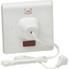 Knightsbridge  45A 1-Way Pull Cord Switch White with Neon