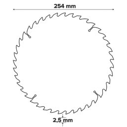 Erbauer  Wood TCT Saw Blade 254mm x 30mm 40T