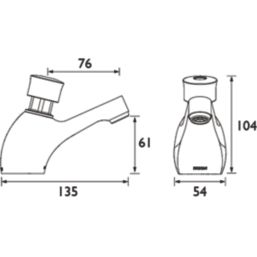 Bristan Timed Flow Chrome 104mm Self-Closing Mono Basin Pillar Tap