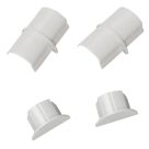 D-Line Plastic White Connector & End Cap Pack 4 Pcs
