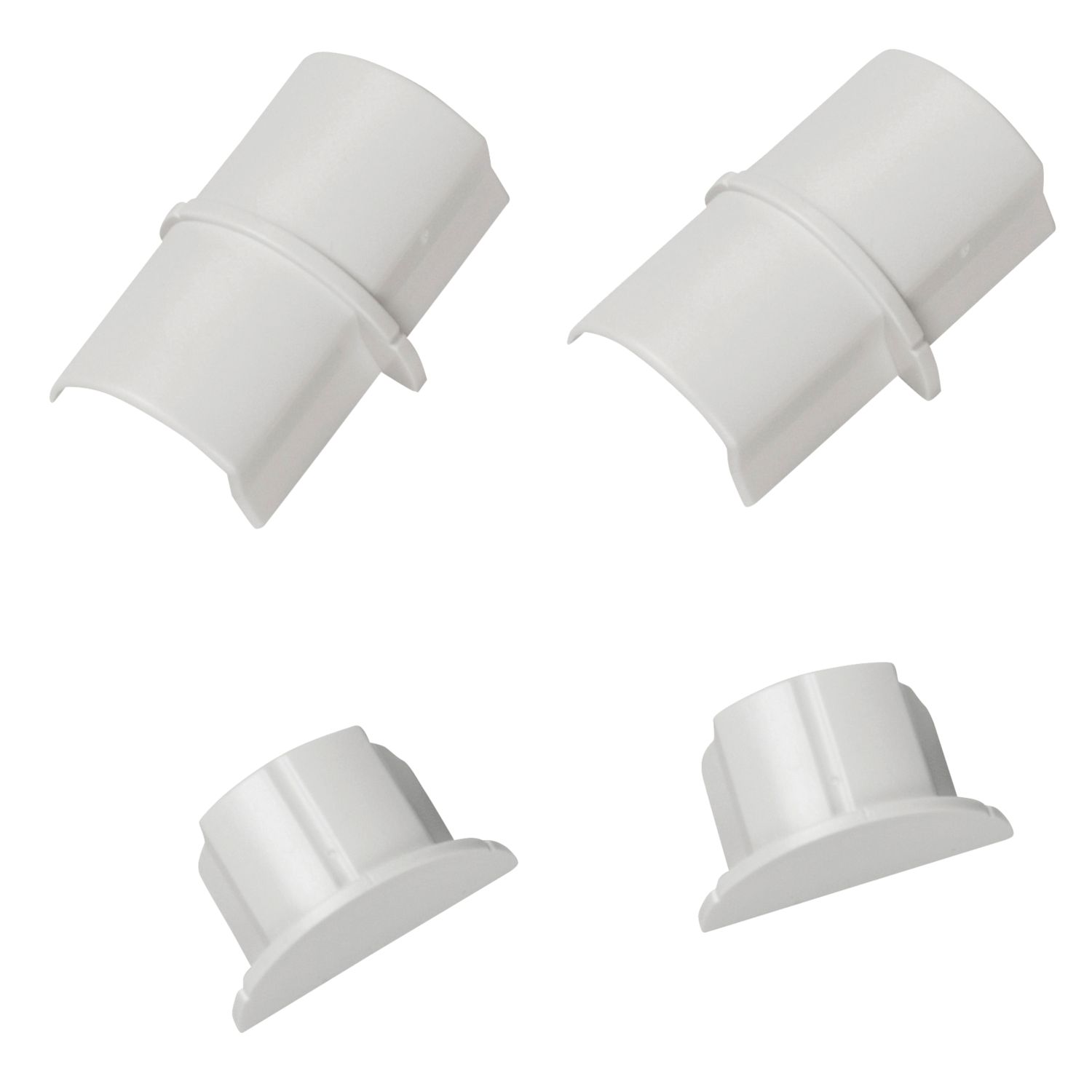 D-Line Plastic White Connector & End Cap Pack 4 Pcs (67652)