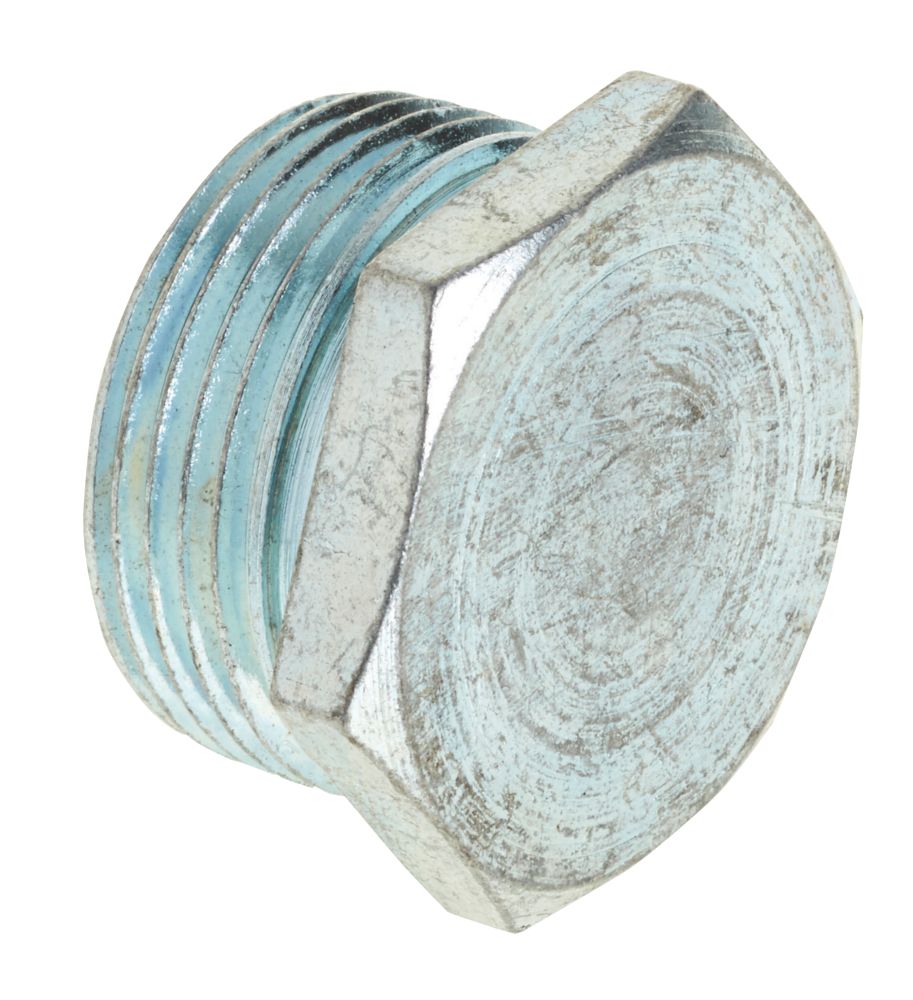 Deta Bright Zinc-Plated Hex Plugs 25mm