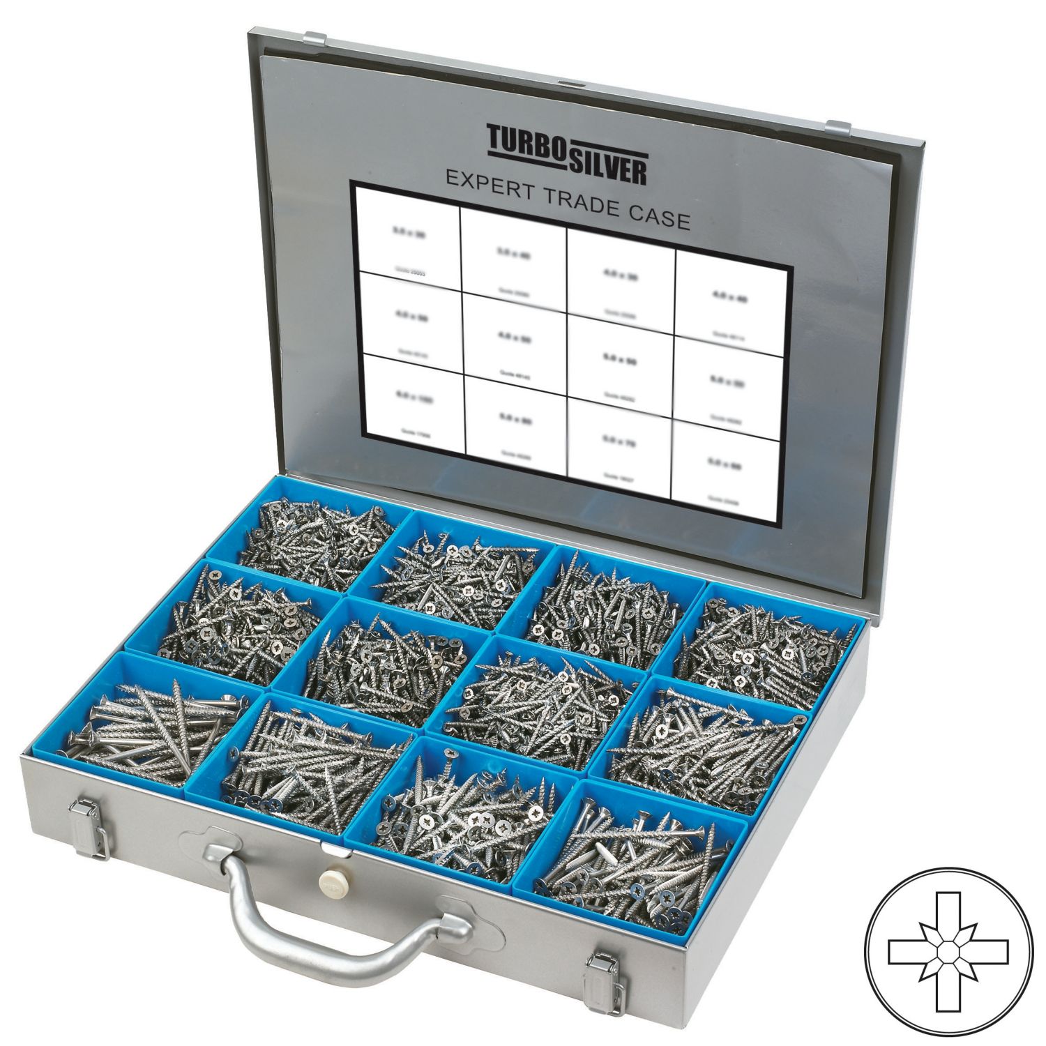 Turbo Silver PZ Double-Countersunk Expert Trade Case 2800 Pcs (67669)