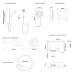 Aqualisa Optic Q HP/Combi Rear-Fed Chrome Thermostatic Dual Outlet Smart Shower with Wall-Fixed Head