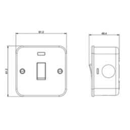 Knightsbridge  45A 1-Gang DP Metal Clad Cooker Switch with Neon