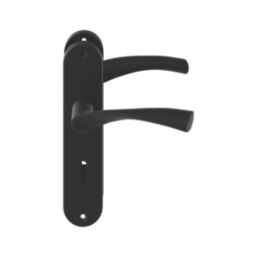 Cooke & Lewis Bude Lever on Backplate Lockable Handle Pair Matt Black
