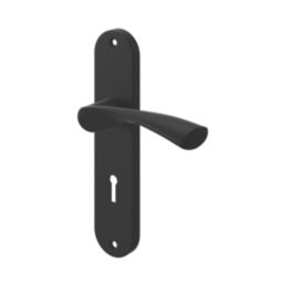 Cooke & Lewis Bude Lever on Backplate Lockable Handle Pair Matt Black