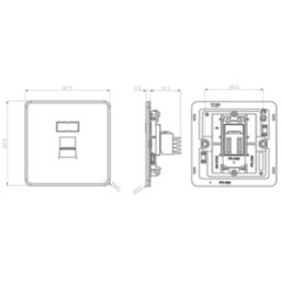 Knightsbridge Screwless 1-Gang RJ45 Antique Brass with Colour-Matched Inserts
