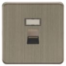 Knightsbridge Screwless 1-Gang RJ45 Antique Brass with Colour-Matched Inserts