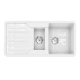 ETAL Comite Traditional 1.5 Bowl Composite Kitchen Sink White Reversible 1000mm x 500mm