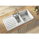 ETAL Comite Traditional 1.5 Bowl Composite Kitchen Sink White Reversible 1000mm x 500mm