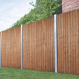 Forest Vertical Board Closeboard  Garden Fencing Panel Golden Brown 6' x 6' Pack of 5