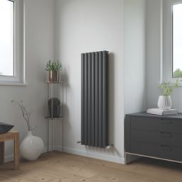 Ximax Fortuna Duplex 1200mm x 410mm 2925BTU Anthracite Vertical Designer Radiator