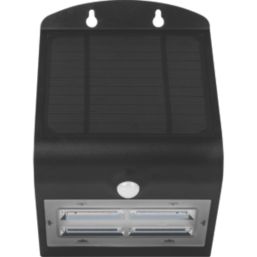Luceco  Outdoor LED Solar-Powered Wall Light With PIR Sensor Black 400lm