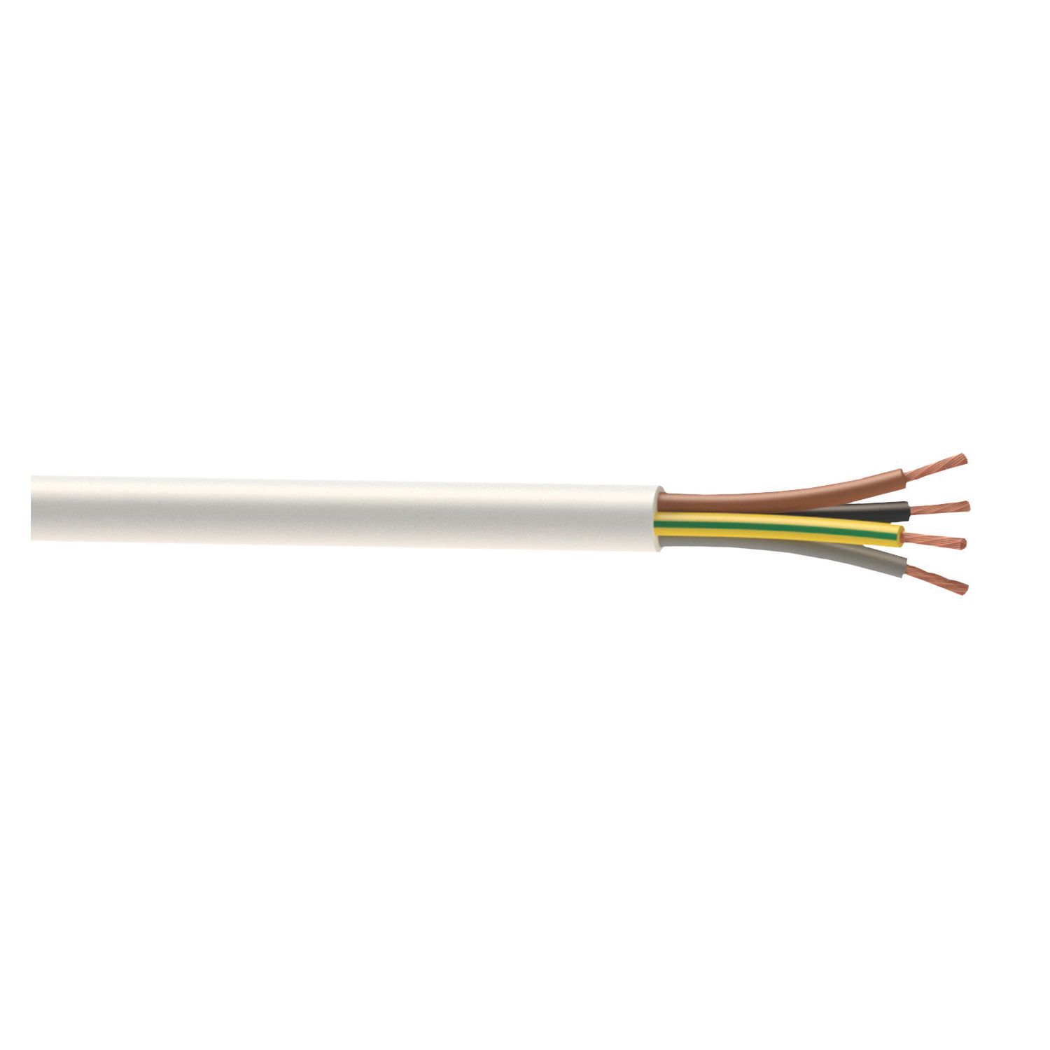Time 3184Y White 4-Core 1mm² Flexible Cable 25m Drum (676JY)