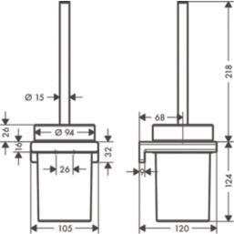Hansgrohe AddStoris Wall-Mounted Toilet Brush Holder Polished Gold Optic