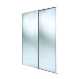 Spacepro Classic 2-Door Framed Sliding Wardrobe Doors White Frame Mirror Panel 1793mm x 2260mm