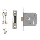 Smith & Locke Fire Rated 3 Lever Nickel-Plated Mortice Deadlock 76mm Case - 57mm Backset
