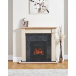 Focal Point Soho Black Switch Control Freestanding, Semi-Recessed or Fully Inset Electric Fire 485mm x 153mm x 596mm