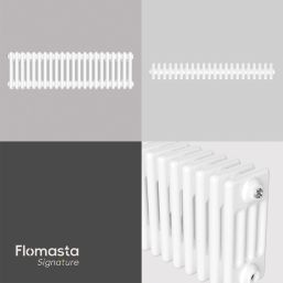 Flomasta 300mm x 1010mm 2993BTU White Horizontal 4 Column Radiator