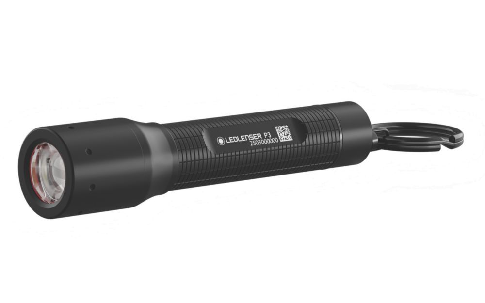 LEDlenser P3 LED Key Ring Torch Black 130lm - Screwfix