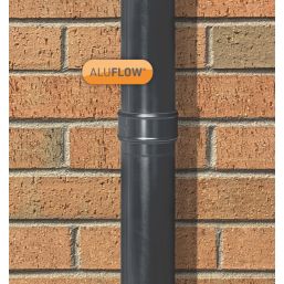 Aluflow  Round Aluminium Downpipe Connector Grey 68mm