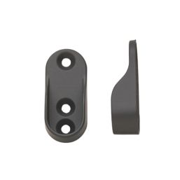 Rail and Tube Solutions  Oval End Rail Brackets Black 15mm 2 Pack