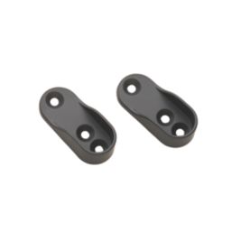 Rail and Tube Solutions  Oval End Rail Brackets Black 15mm 2 Pack