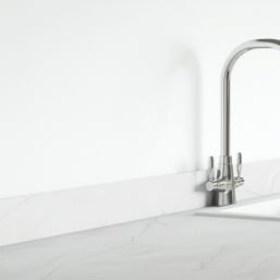 Wilsonart Matt White Stone Effect Compact Laminate Upstand 3000mm x 100mm x 12mm