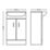 Bathroom Vanity Unit with Comite Basin Gloss White 520mm x 424mm x 806mm