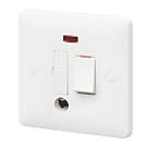 MK Base 13A Switched Fused Spur & Flex Outlet with Neon White with White Inserts