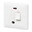MK Base 13A Switched Fused Spur & Flex Outlet with Neon White with White Inserts