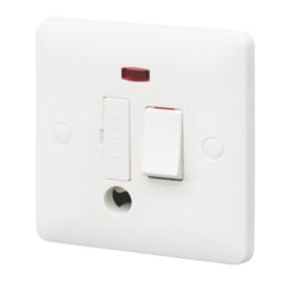 MK Base 13A Switched Fused Spur & Flex Outlet with Neon White