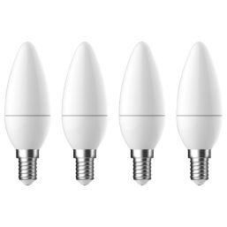 LAP  SES Candle LED Light Bulb 470lm 4.2W 4 Pack