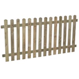 Forest Heavy Duty Picket  Fence Panels Natural Timber 6' x 3' Pack of 4