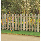 Forest Heavy Duty Picket  Fence Panel Natural Timber 6' x 3' Pack of 4