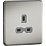 Knightsbridge  13A 1-Gang Unswitched Socket Brushed Chrome with Grey Inserts