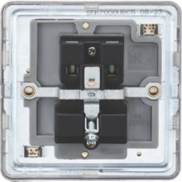 Knightsbridge  13A 1-Gang Unswitched Socket Brushed Chrome with Grey Inserts