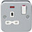 Knightsbridge  13A 1-Gang DP Switched Metal Clad Socket with Neon with White Inserts