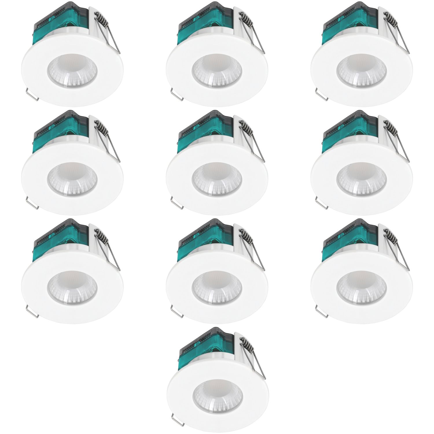 Luceco FType Essence Fixed Fire Rated LED Downlights White 5W 515lm 10 Pack (677VK)