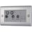 British General Nexus Metal 2-Gang Quadruplex TV Socket Brushed Steel