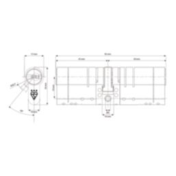 Smith & Locke Fire Rated 3 Star Diamond Double Cylinder Lock 50-45 (95mm) Satin Nickel