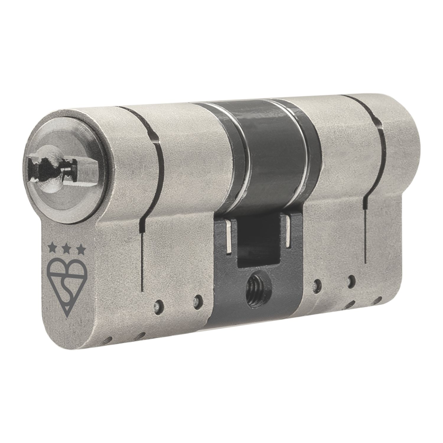 Smith & Locke Fire Rated 3 Star Diamond Double Cylinder Lock 50-45 (95mm) Satin Nickel (677YL)