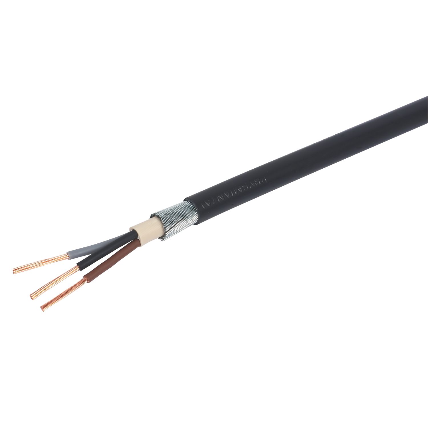 Prysmian 6943X Black 3-Core 4mm² Armoured Cable 25m Coil (67843)