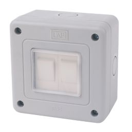 LAP  IP66 10AX 2-Gang 2-Way Weatherproof Outdoor Switch