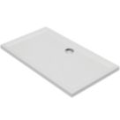 Milan Rectangular Bathroom Shower Tray & Waste White Gloss 1400mm x 700mm x 40mm