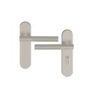 Cooke & Lewis Damgan WC Lever on Backplate Door Handles Pair Satin Nickel